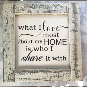 Recycled barn wood frame photo sign